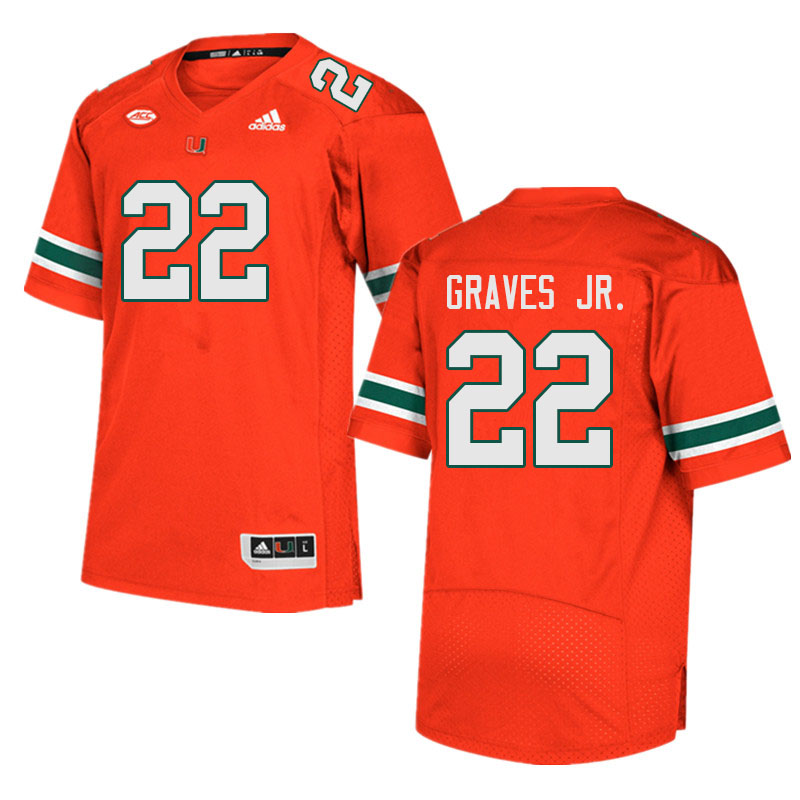 Men #22 Chris Graves Jr. Miami Hurricanes College Football Jerseys Sale-Orange